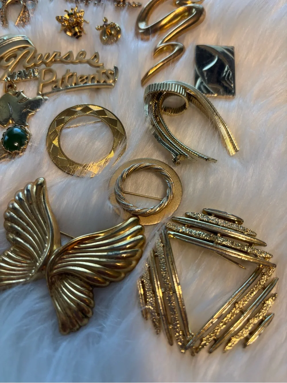 Vintage Mixed Gold and Silver Tone Brooch-pin-pendant-earrings and button